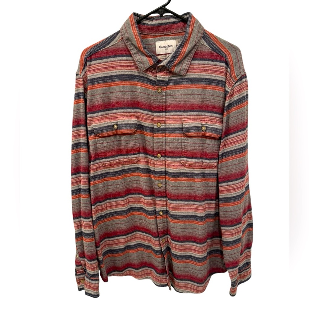 Men’s Goodfellow & Co. Multicolored Striped Long Sleeve Button Down. Size XL.